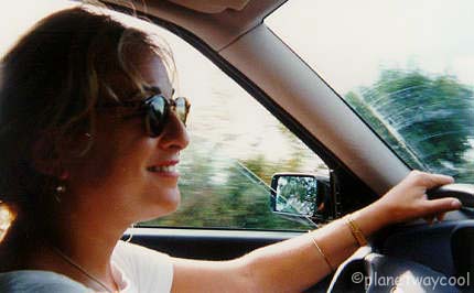 Me driving BB the Lancia through Tuscany 