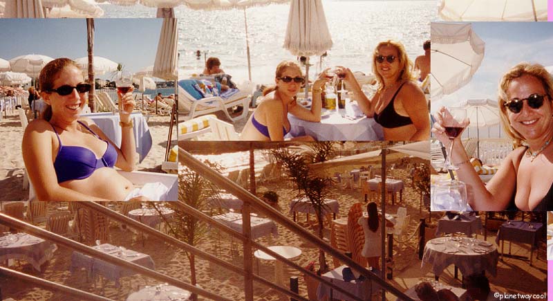 Our table at The beach at Juan Les Pins 