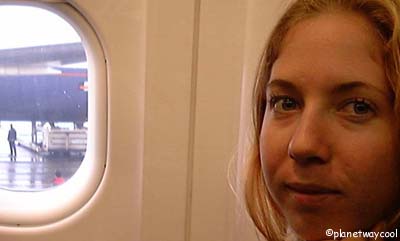 Netta on the plane to Zurich 
