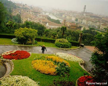 Netta in the gardens above the Ponteveccio 