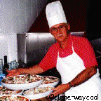 Pete at cooking school in Italy