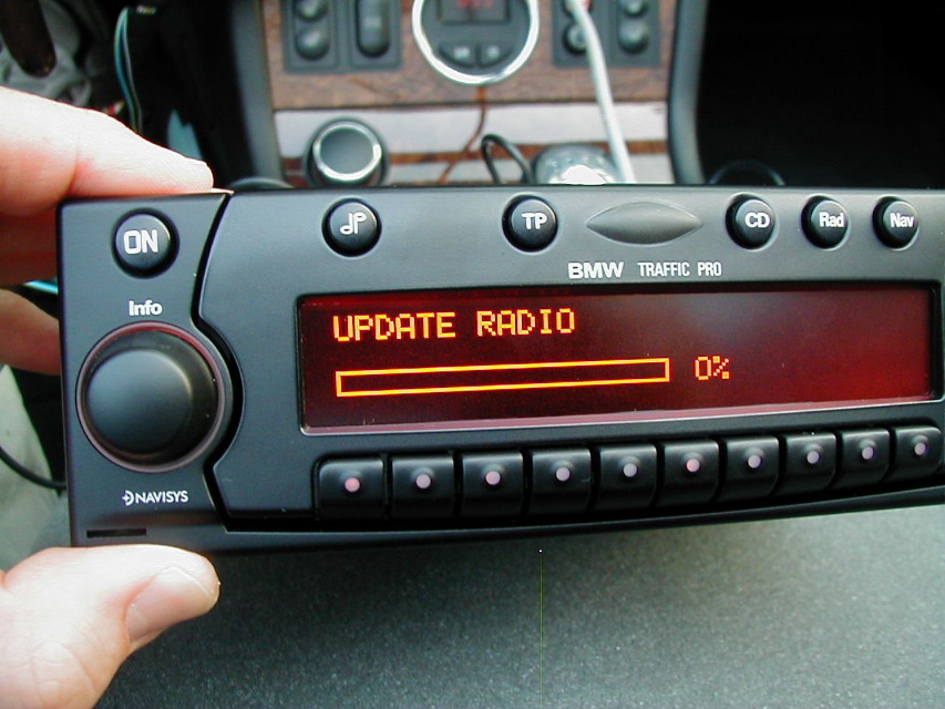 when you turn it on, a couple of things happen -- you need to insert the CD and it will babble to you
 in German that it is checking the CD, then it will go through a 4 minute upgrade of the the radio software,
 then it's ready to actually start working.