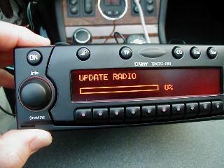 when you turn it on, a couple of things happen -- you need to insert the CD and it will babble to you
 in German that it is checking the CD, then it will go through a 4 minute upgrade of the the radio software,
 then it's ready to actually start working.
