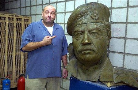 In this photo supplied by USO, James Gandolfini, who stars as the mobster Tony Soprano in the HBO hit cable series 