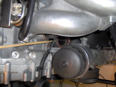 Coolant manifold location, view from top